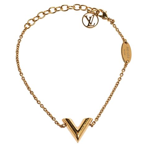 LOUIS VUITTON Essential V Bracelet Gold